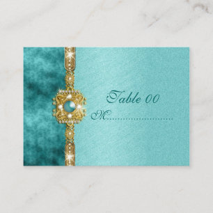 "sweet sixteen" teal gold 16 birthday place card