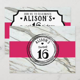 Sweet sixteen trendy teen girl party invitation