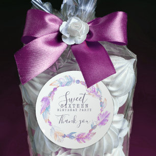 Sweet Sixteen watercolor art sticker