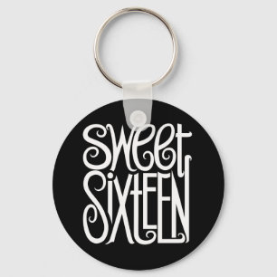 Sweet Sixteen white Keychain