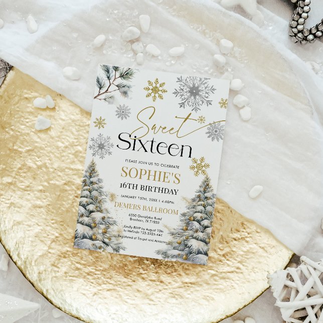 Sweet Sixteen Winter Birthday Invitation  (Creator Uploaded)