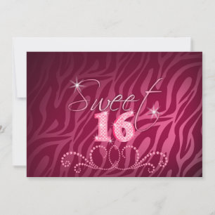Sweet Sixteen With Bling Birthday Party Invitation