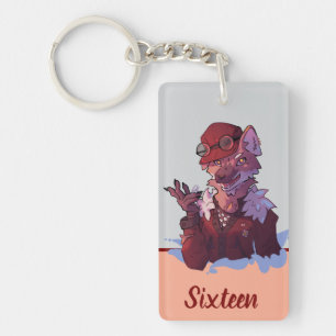 Sweet sixteen, wolf, anime key ring