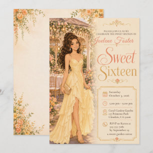Sweet Sixteen Yellow Gazebo Invitation