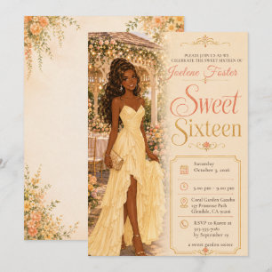 Sweet Sixteen Yellow Gazebo Invitation