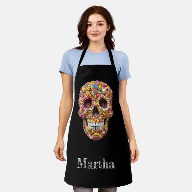 Sweet Skull personalized apron (Worn)
