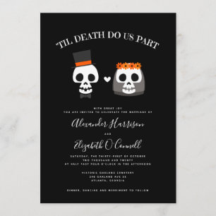Sweet Skulls Halloween Wedding Invitation