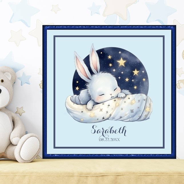  Sweet Sleeping Baby Bunny Nursery Art Poster (Creator Uploaded)