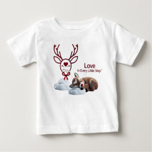 Sweet Sleeping Reindeer "Love in Every Little Step Baby T-Shirt