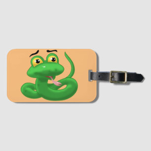 Sweet, Slithering Cartoon Snake Luggage Tag
