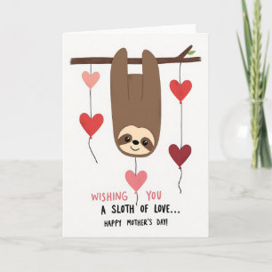 Sweet Sloth Mothers Day Card
