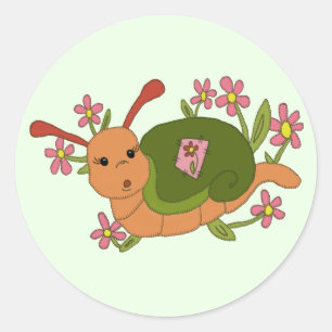 sweet snail classic round sticker