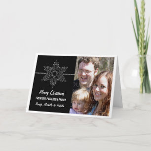 Sweet Snowflake Holiday Card, Black Card