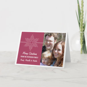 Sweet Snowflake Holiday Card, Pink Card