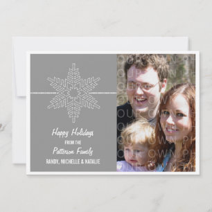 Sweet Snowflake Holiday Flat Card, Grey Card