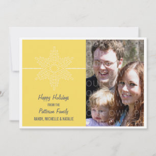 Sweet Snowflake Holiday Flat Card, Yellow Card