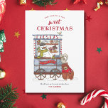Sweet Snowman Candy Cart Watercolor Christmas Card<br><div class="desc">Introducing our "Have Yourself a Very Sweet Christmas" Holiday Flat Card, where winter magic meets festive whimsy! This charming design features a cheerful snowman, Frosty, happily serving holiday treats from his candy cart. A playful squirrel perched atop a friendly bear adds to the warmth and joy of the scene, creating...</div>