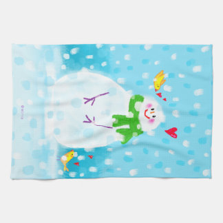Sweet Snowman Christmas Holiday Kitchen Tea Towel