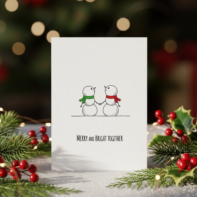 Sweet Snowman Couple Christmas Greeting Card (Creator Uploaded)