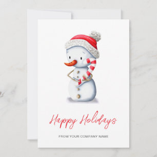 Sweet Snowman Logo Business Holiday Card