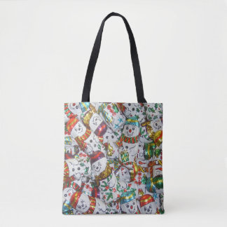 Sweet Snowmen all over tote bag