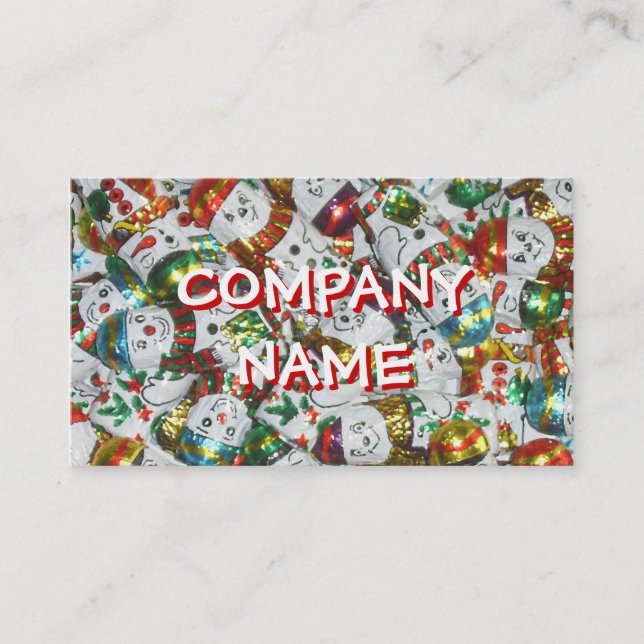 Sweet Snowmen business card front text white (Front)