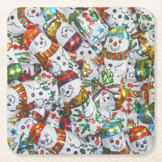 Sweet Snowmen coaster set square