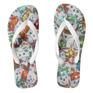 Sweet Snowmen flip flops