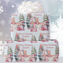 Sweet Snowmen in Pastels Add Girl's Name Christmas