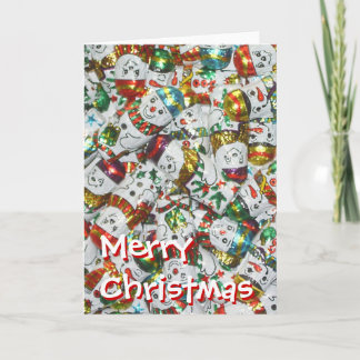 Sweet Snowmen Merry Christmas portrait front Holiday Card