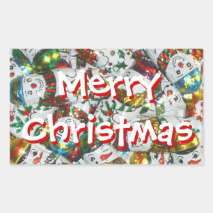 Sweet Snowmen Merry Christmas sticker rectangle