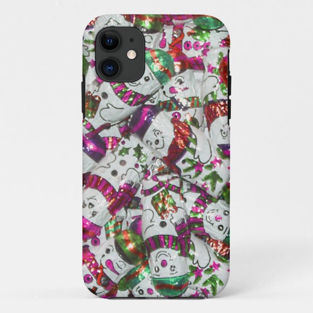Sweet Snowmen Pink iPhone 5 barely there case (Back)