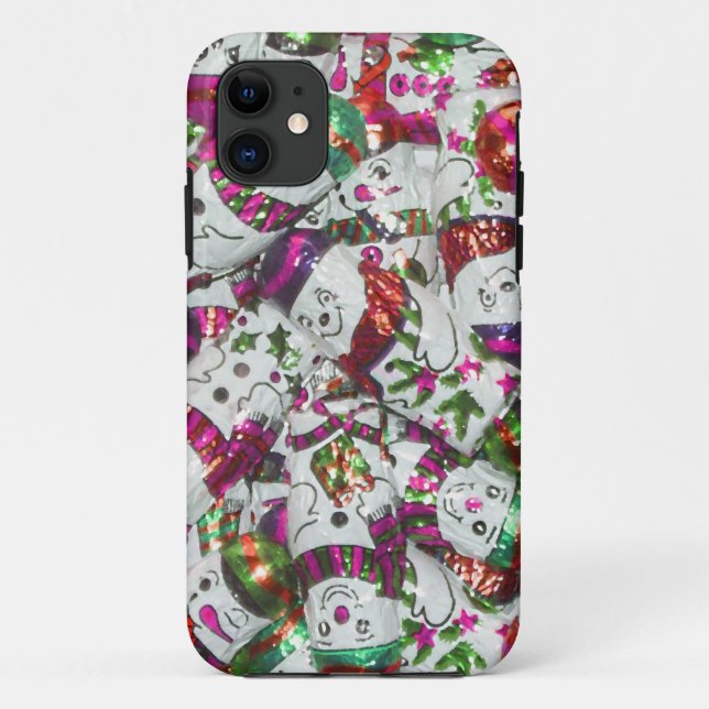 Sweet Snowmen Pink iPhone case (Back)