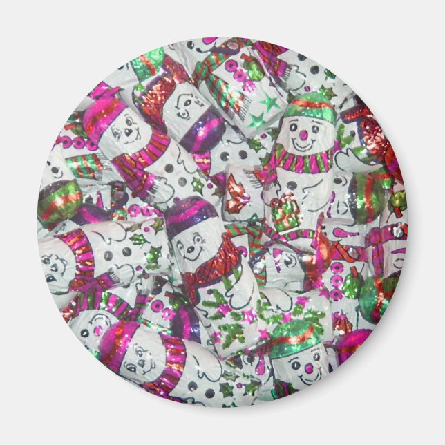Sweet Snowmen Pink magnet (Front)