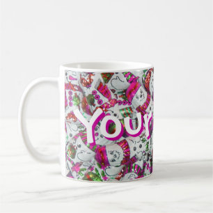 Sweet Snowmen Pink Your Name mug