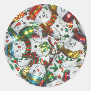 Sweet Snowmen sticker round