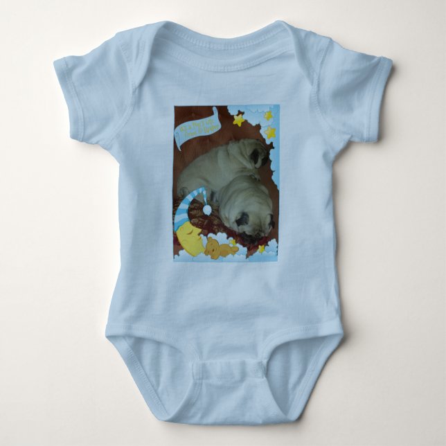 Sweet Snuggle Puggle Dreams Baby Bodysuit (Front)