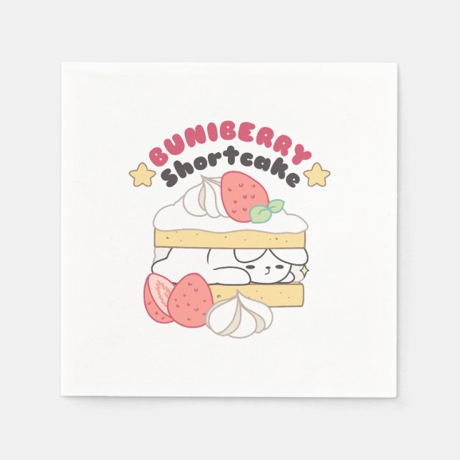 Sweet Snuggles: Buniberry Shortcake Delight Napkin (Front)