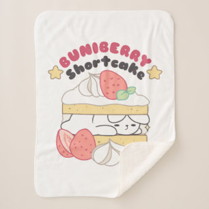 Sweet Snuggles: Buniberry Shortcake Delight Sherpa Blanket