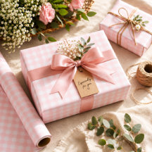 Sweet Soft Pink Gingham Birthday