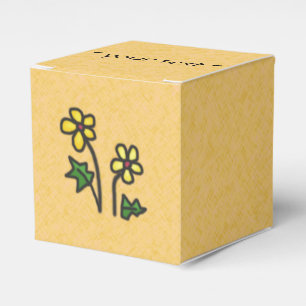 Sweet Softened Drawn Yellow Flowers Favour Box