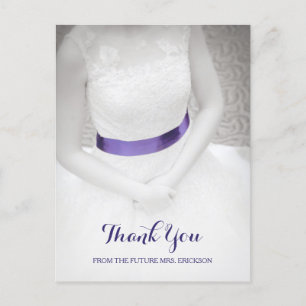 Sweet Something Blue Sash Bridal Shower Thank You Postcard