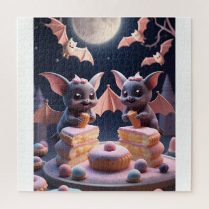 Sweet & Spooky Bat Bakery Art Jigsaw Puzzle