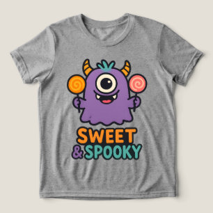 SWEET & SPOOKY - Cute Monster - Halloween Tri-Blend Shirt