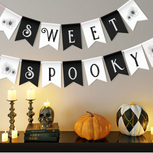 Sweet & Spooky Gothic Flower tattoo Baby Shower Bunting