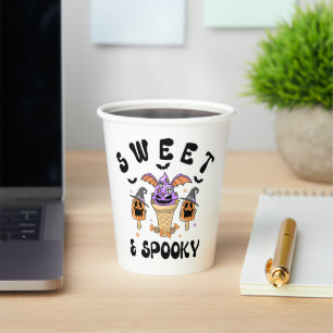 Sweet & Spooky Retro Halloween Ice Cream Cones Paper Cups