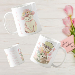 Sweet Spring Auntie Cat Kitten Personalised Coffee Mug