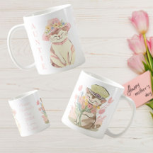 Sweet Spring Auntie Cat Kitten Personalised 