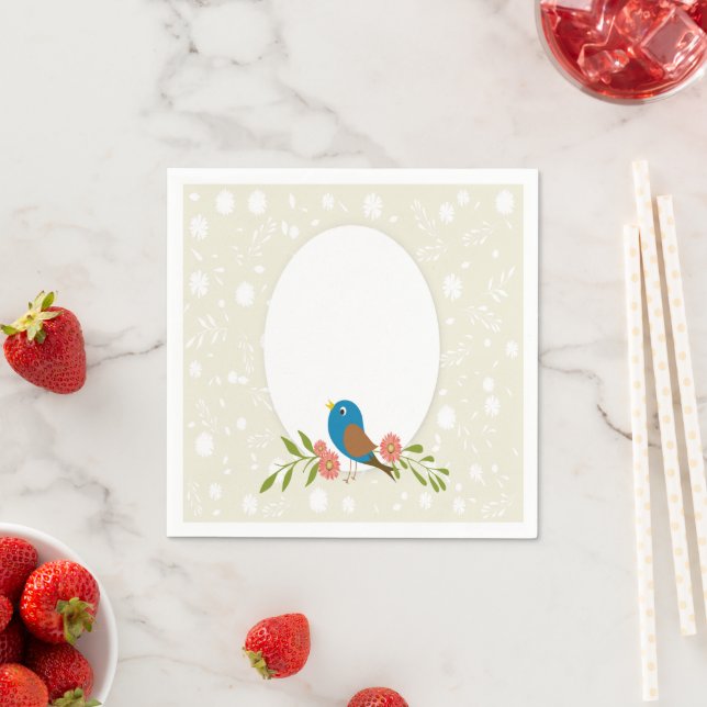 Sweet Spring Bird Baby Shower Party Napkin (Insitu)