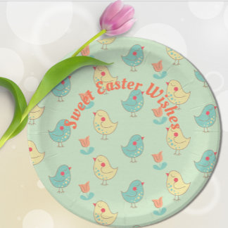 Sweet Spring Birdies Paper Plates